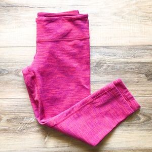 Lululemon Pink Tweed Pattern Crop Legging